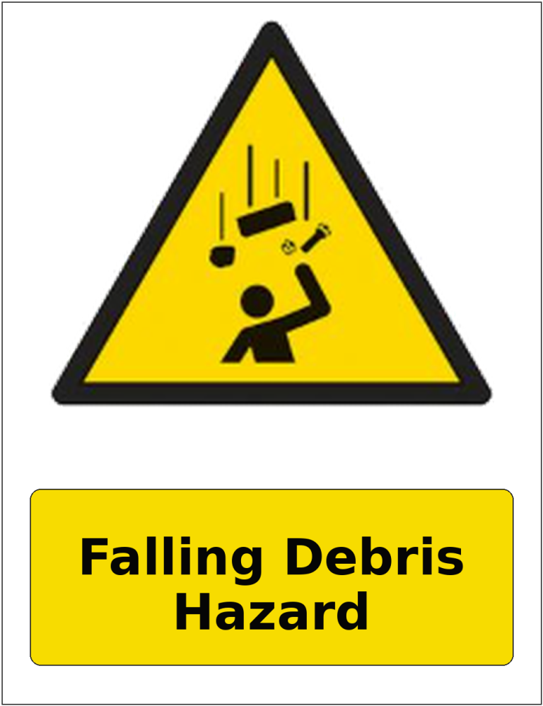 Falling Debris Hazard portrait falling objects warning sticker