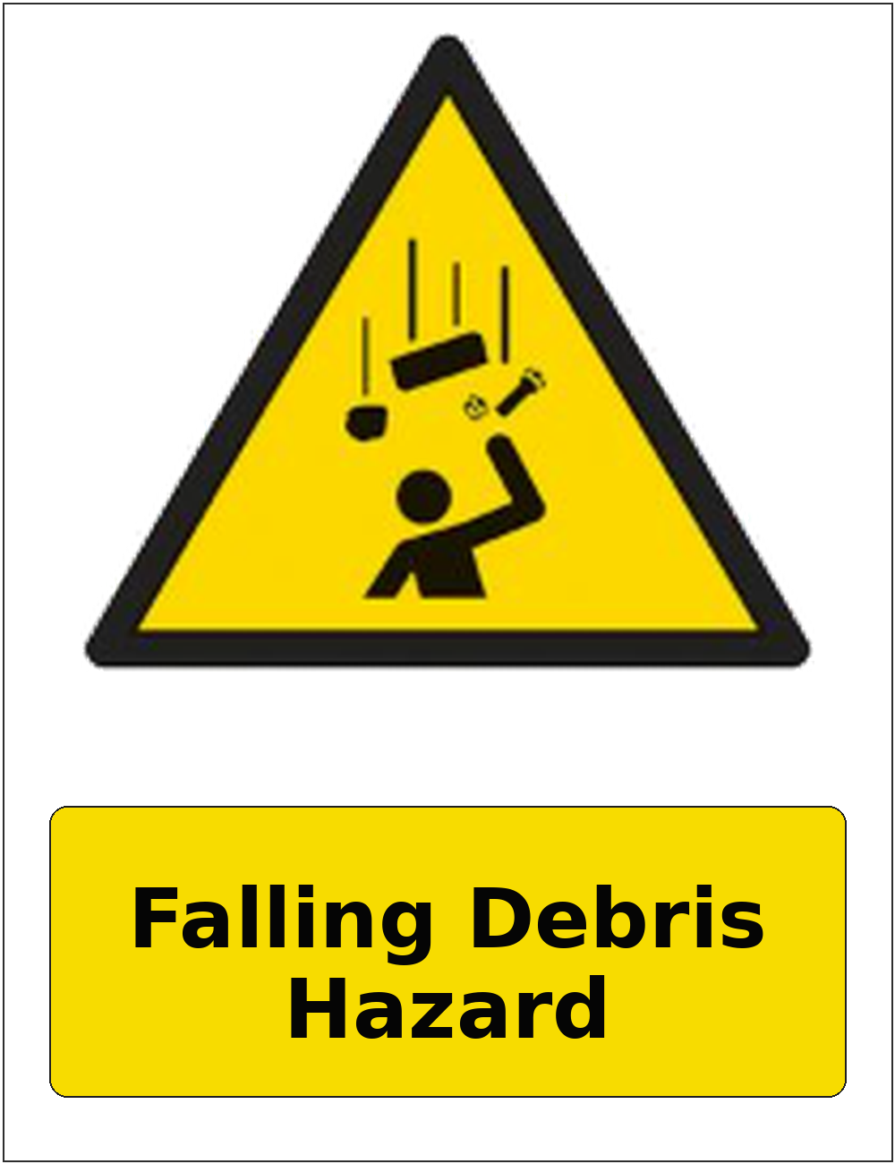 Falling Debris Hazard portrait falling objects warning sticker