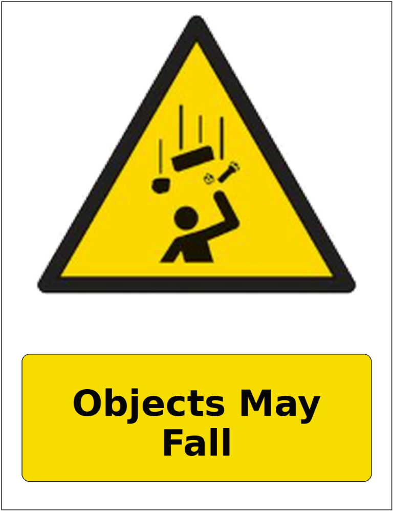 Objects May Fall portrait falling objects warning sticker