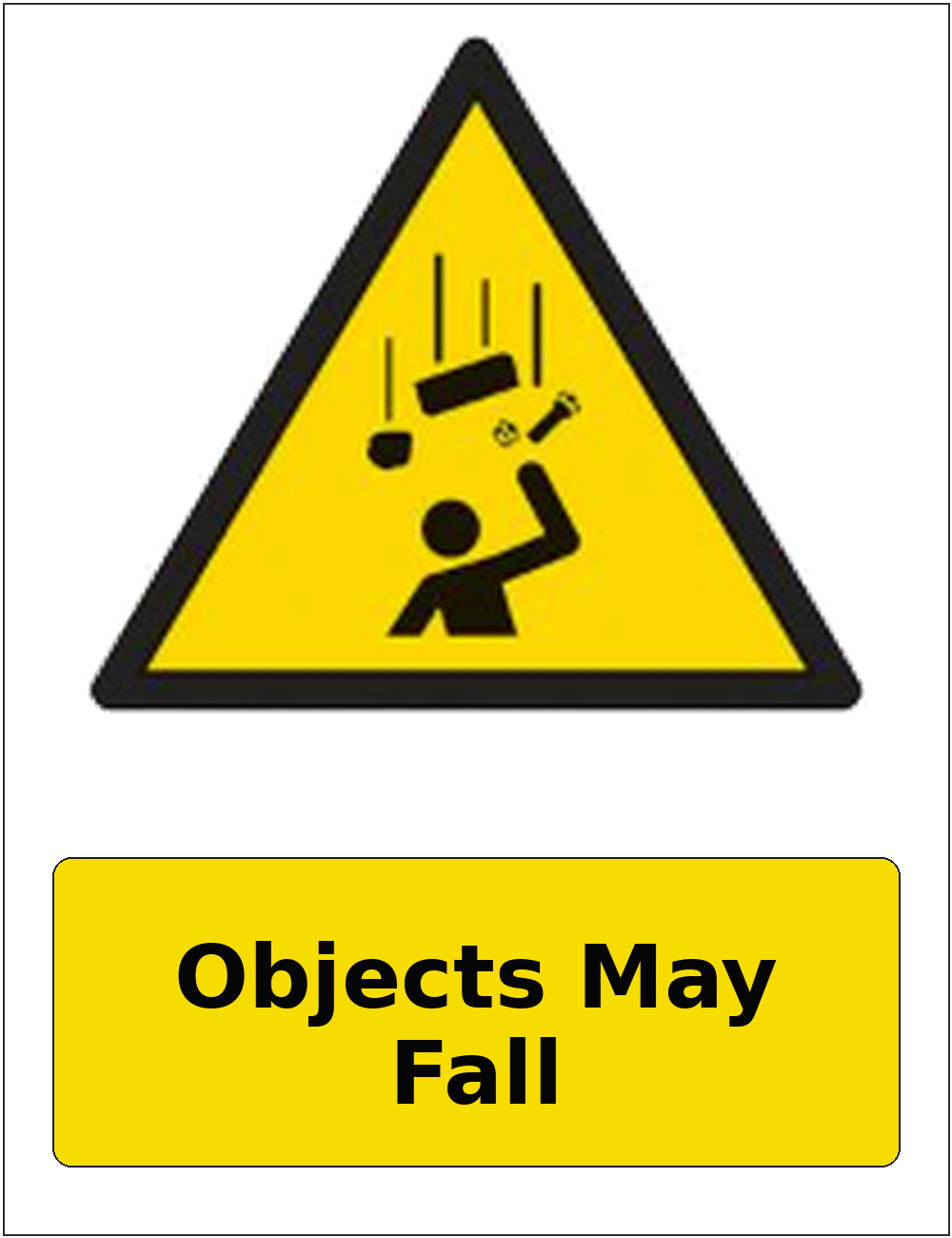 Objects May Fall portrait falling objects warning sticker
