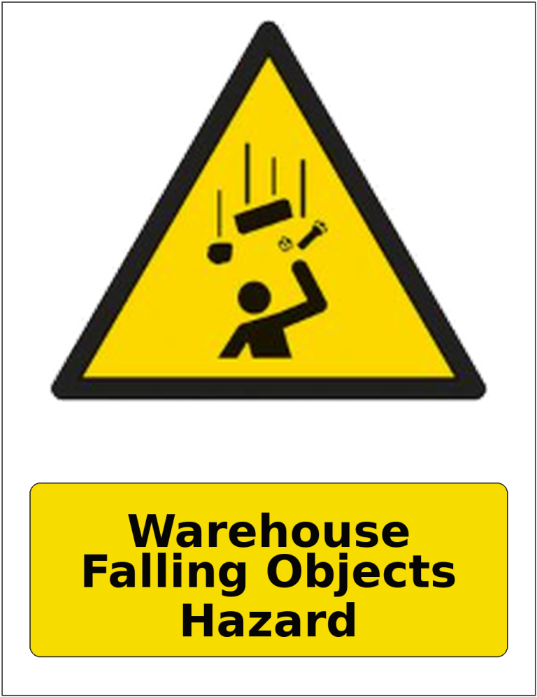 Warehouse Falling Objects Hazard portrait falling objects warning sticker