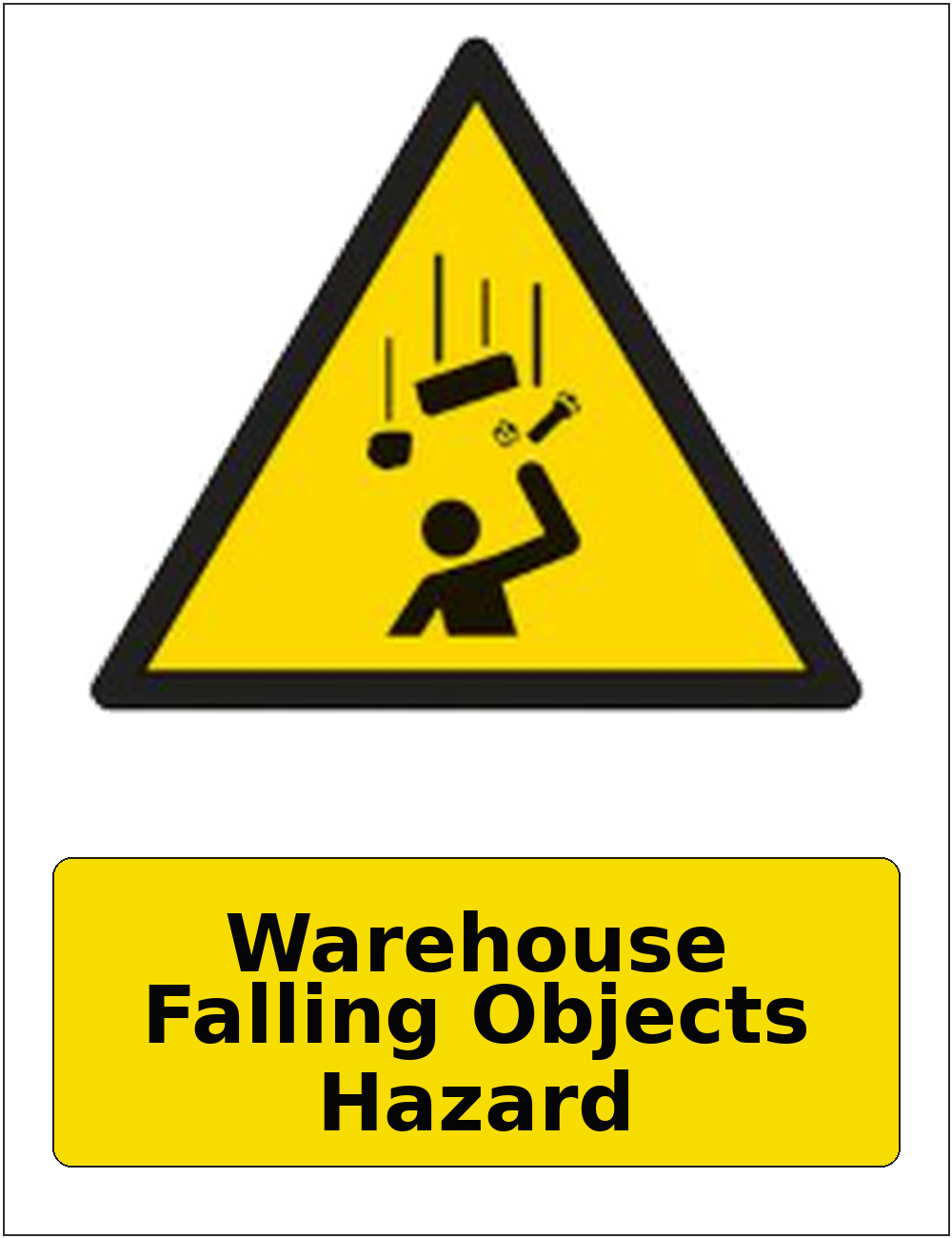Warehouse Falling Objects Hazard portrait falling objects warning sticker