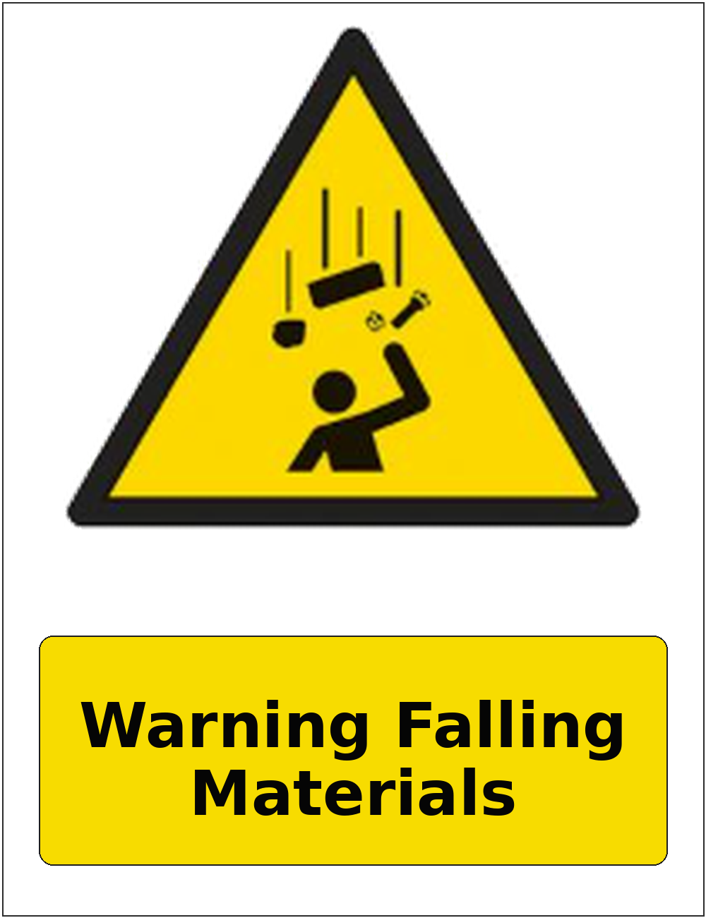 Warning Falling Materials portrait falling objects warning sticker