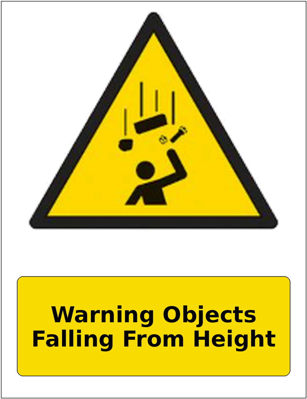 Warning Objects Falling From Height portrait falling objects warning sticker