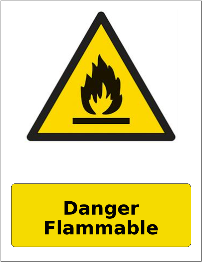 Danger Flammable portrait flammable warning sticker