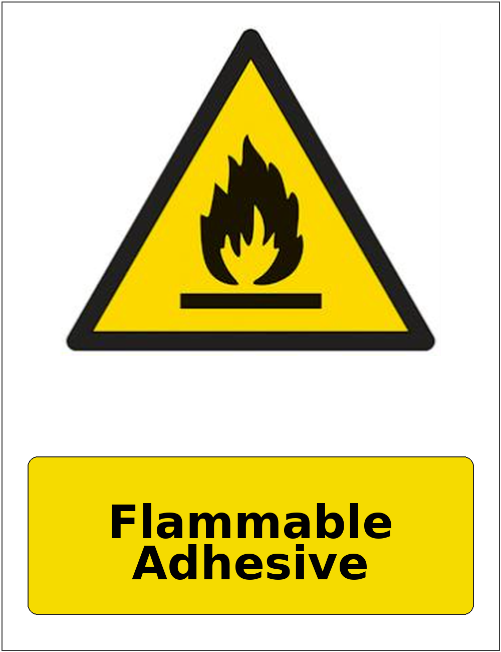 Flammable Adhesive portrait flammable warning sticker
