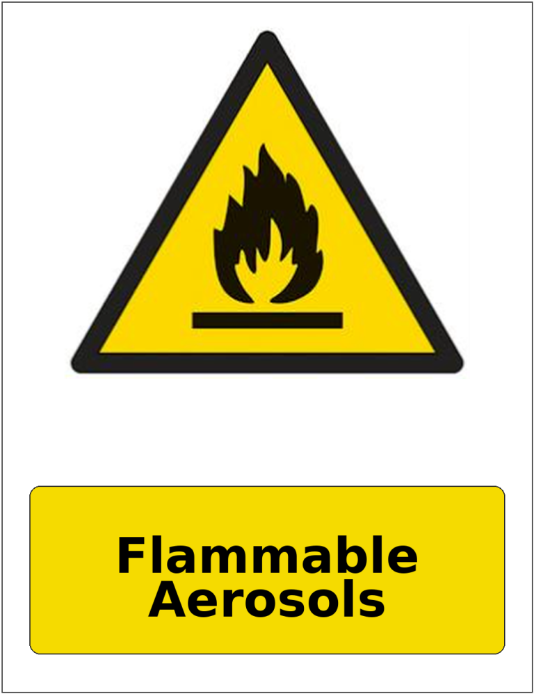 Flammable Aerosols portrait flammable warning sticker