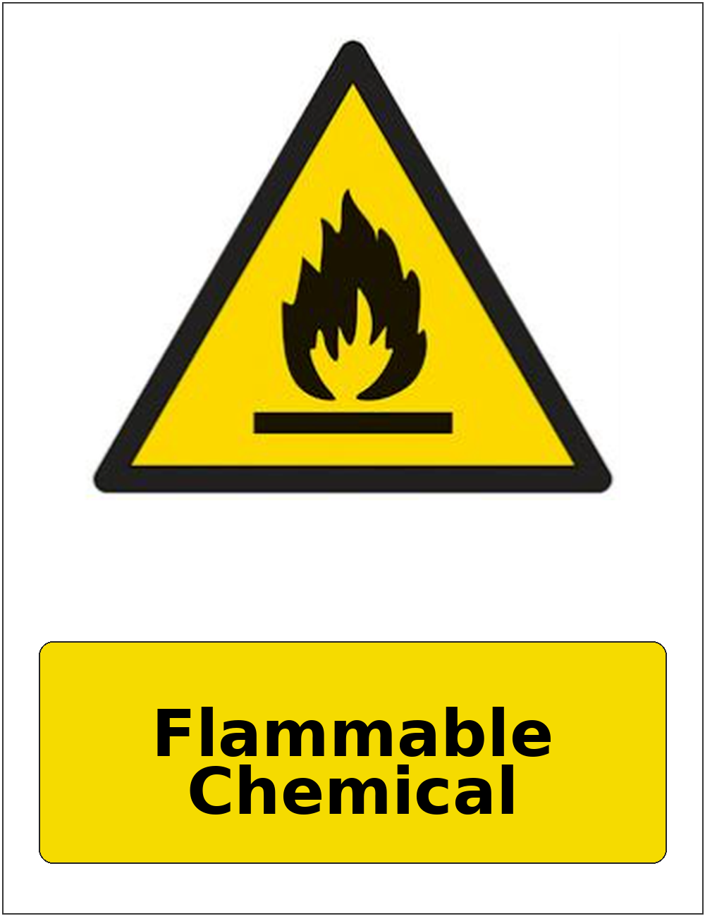 Flammable Chemical portrait flammable warning sticker