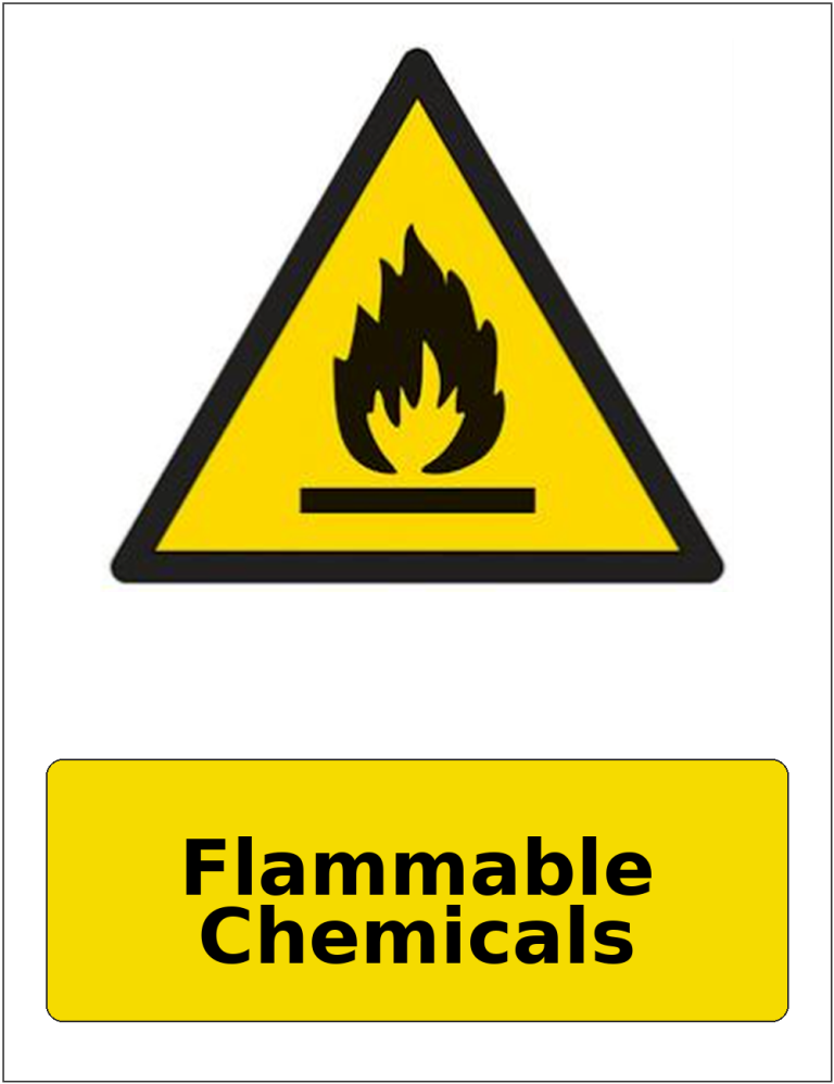 Flammable Chemicals portrait flammable warning sticker