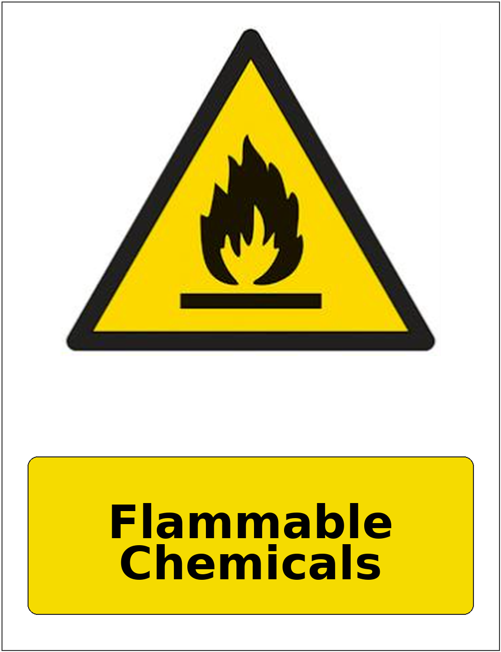 Flammable Chemicals portrait flammable warning sticker