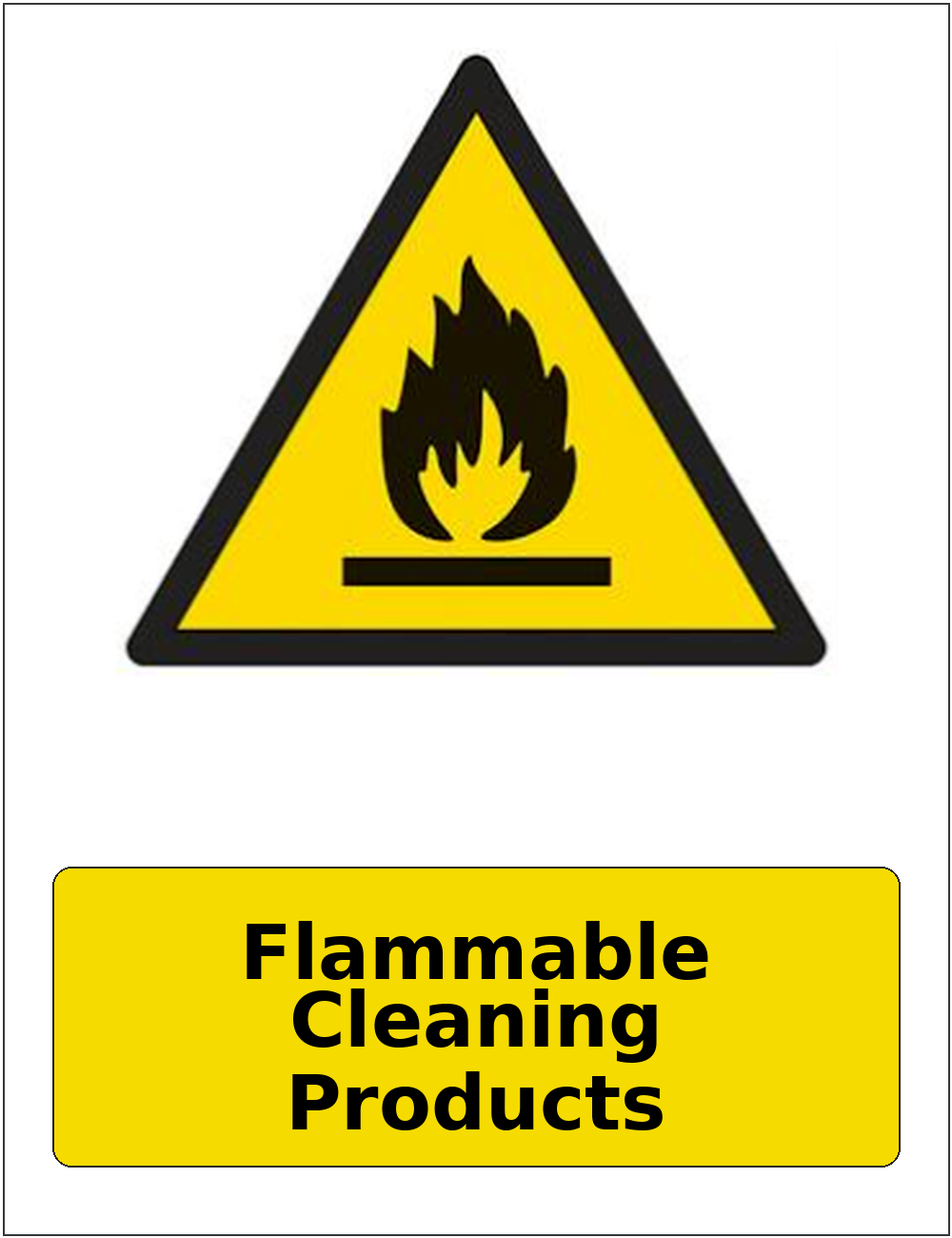 Flammable Cleaning Products portrait flammable warning sticker