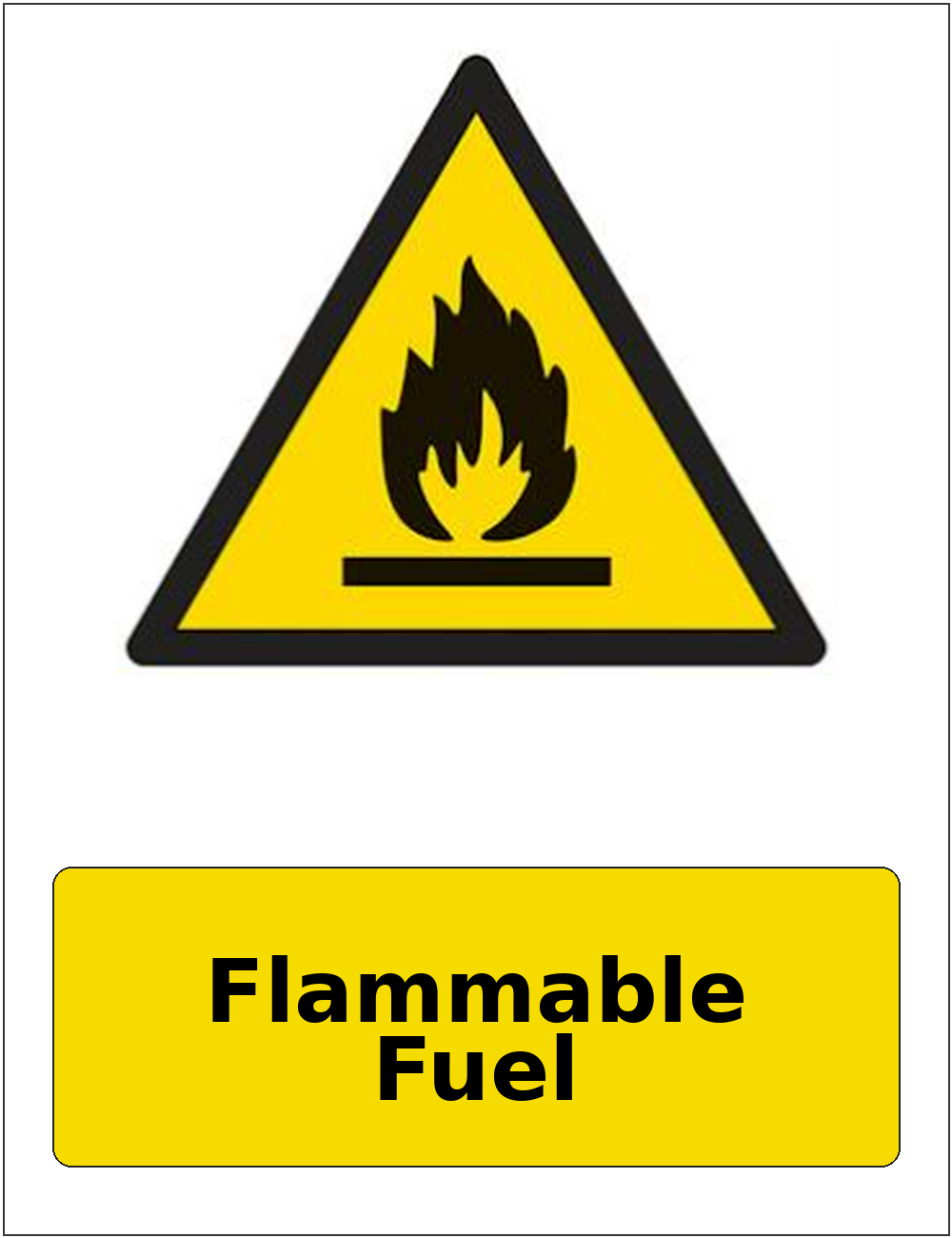 Flammable Fuel portrait flammable warning sticker