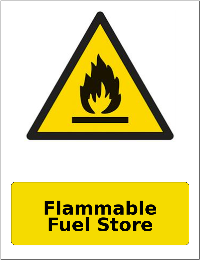 Flammable Fuel Store portrait flammable warning sticker