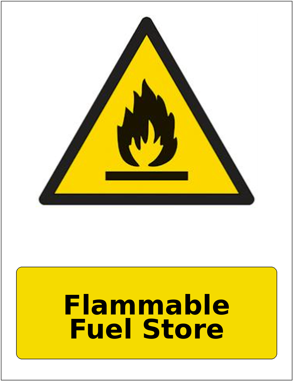 Flammable Fuel Store portrait flammable warning sticker