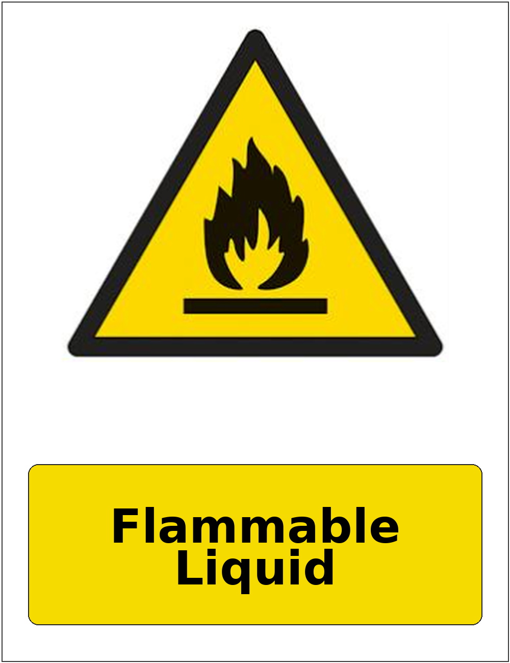Flammable Liquid portrait flammable warning sticker