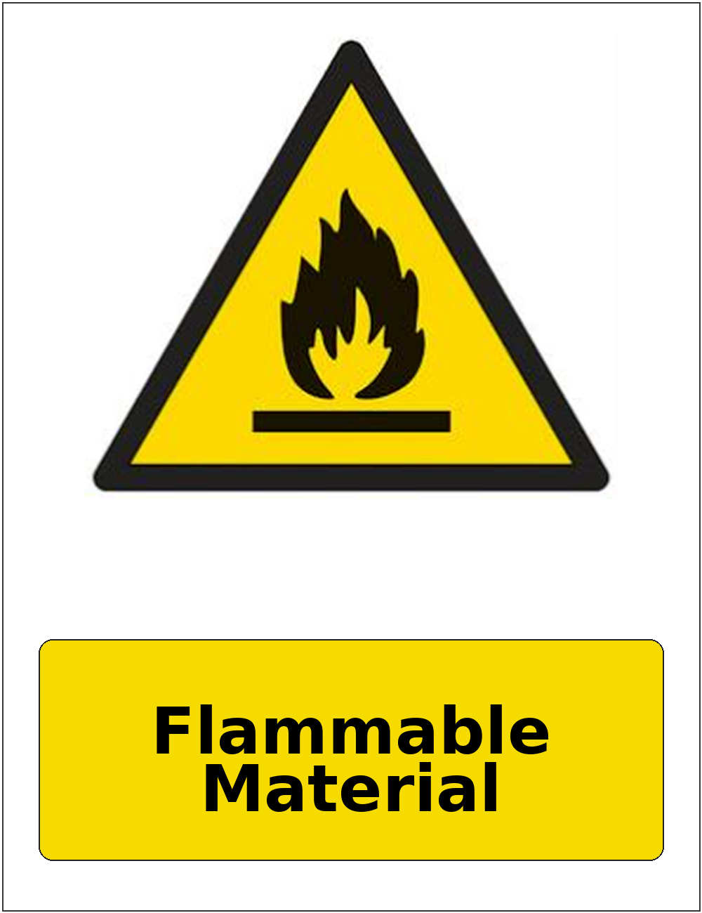 Flammable Material portrait flammable warning sticker