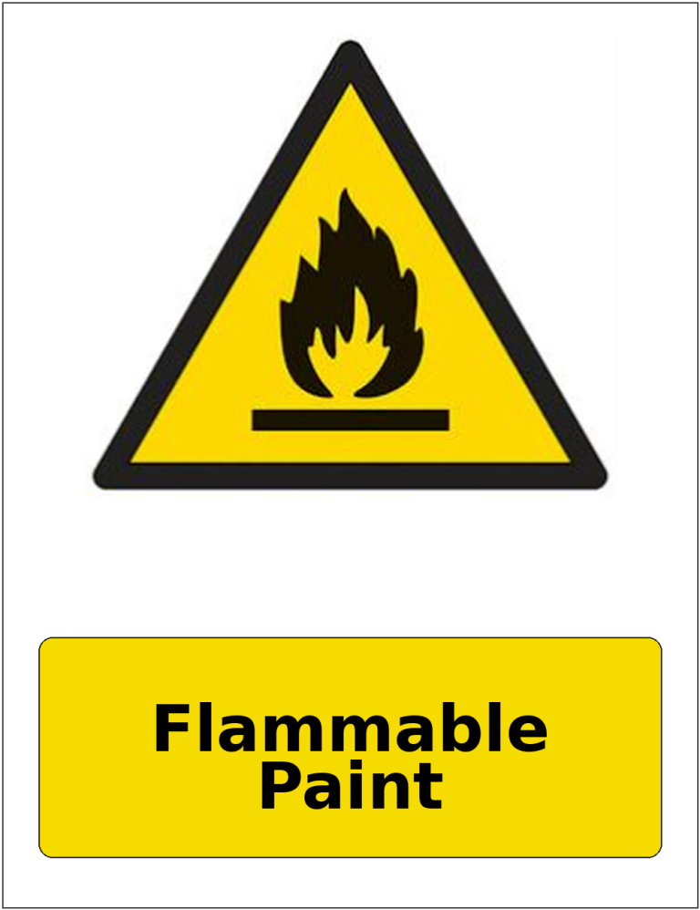 Flammable Paint portrait flammable warning sticker