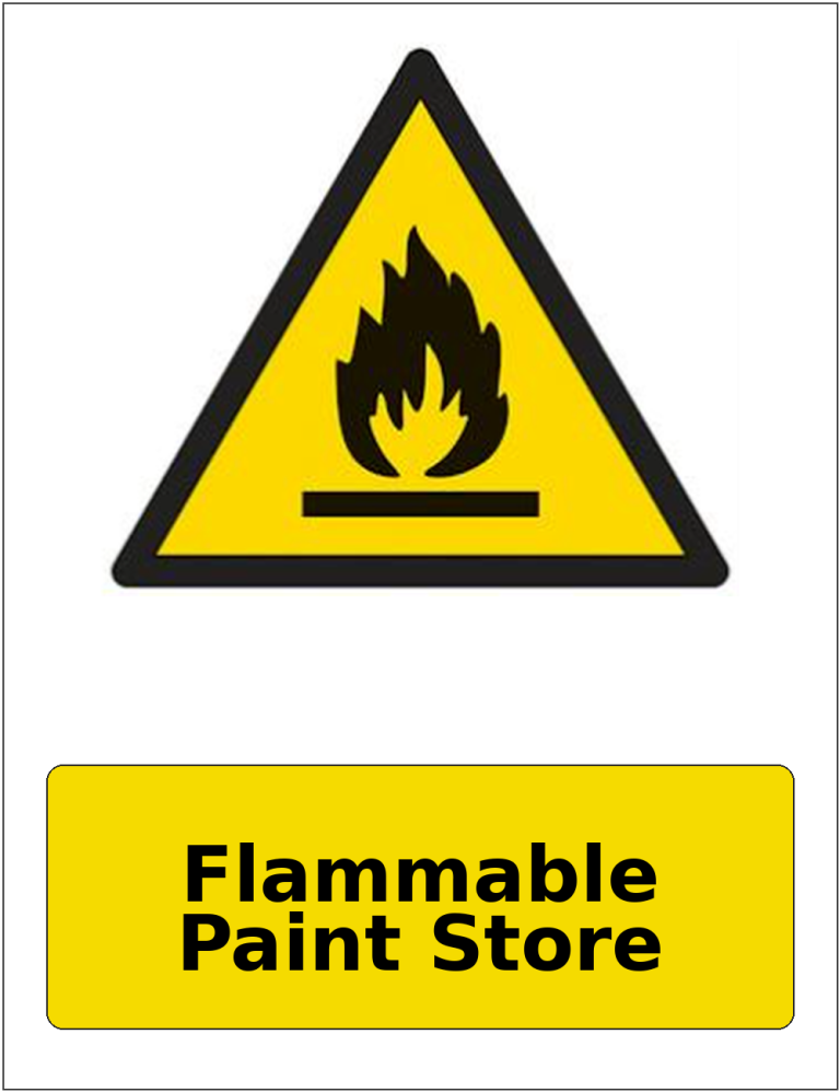 Flammable Paint Store portrait flammable warning sticker