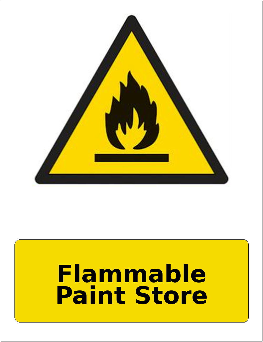 Flammable Paint Store portrait flammable warning sticker