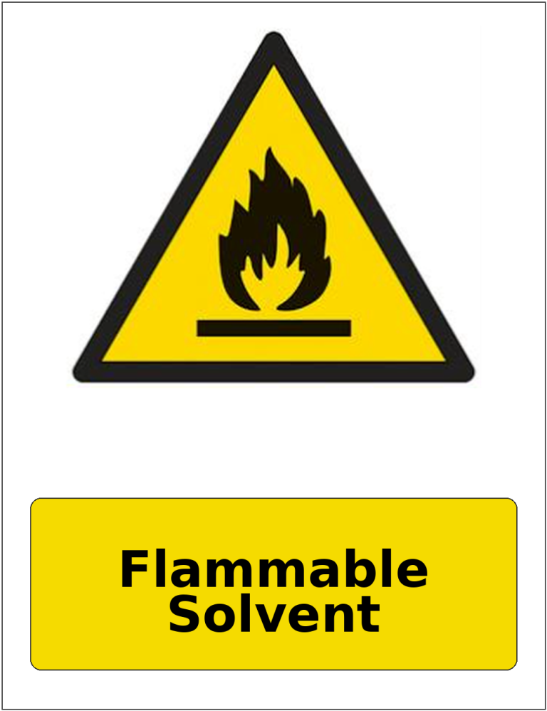 Flammable Solvent portrait flammable warning sticker