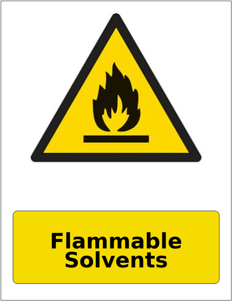 Flammable Solvents portrait flammable warning sticker