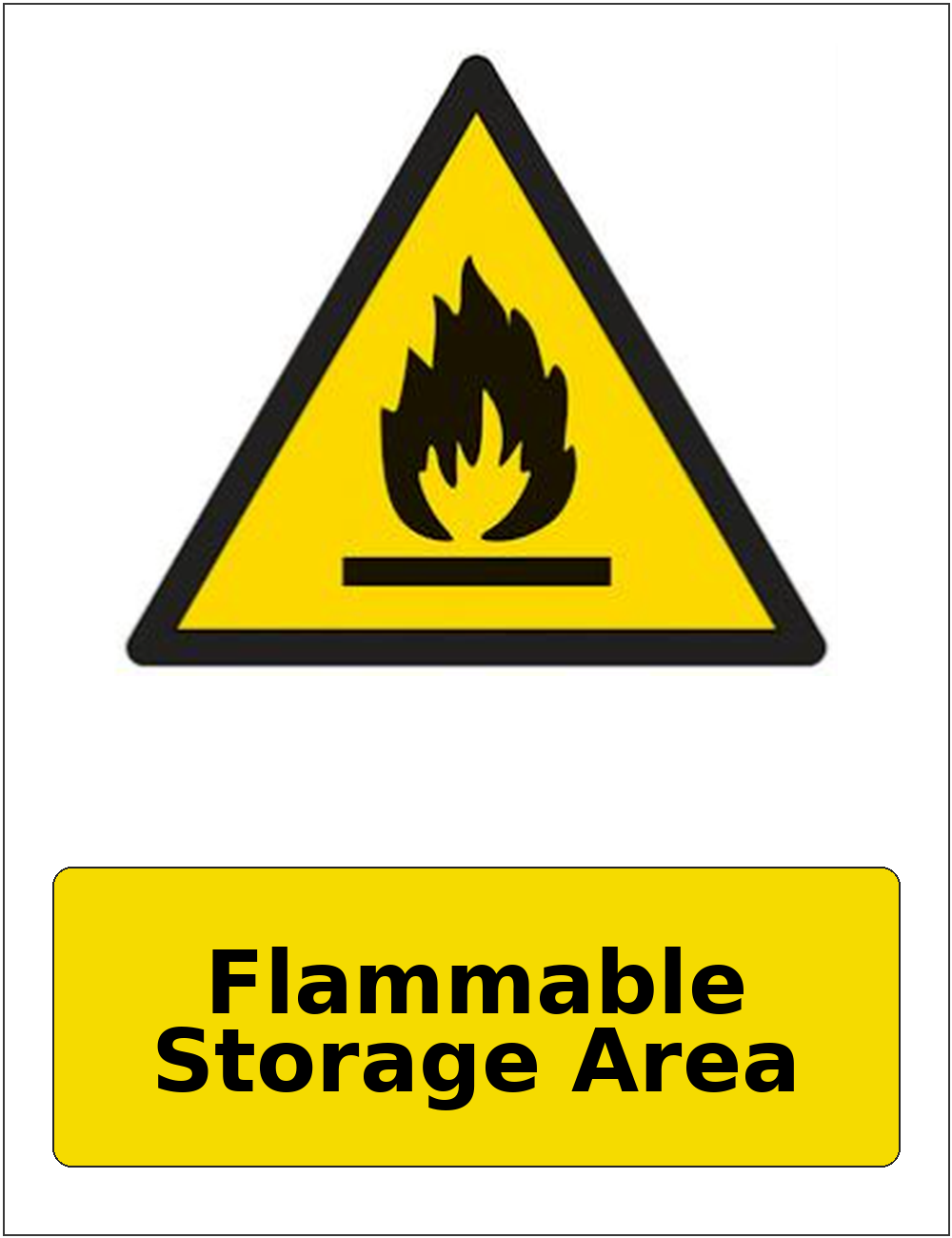 Flammable Storage Area portrait flammable warning sticker