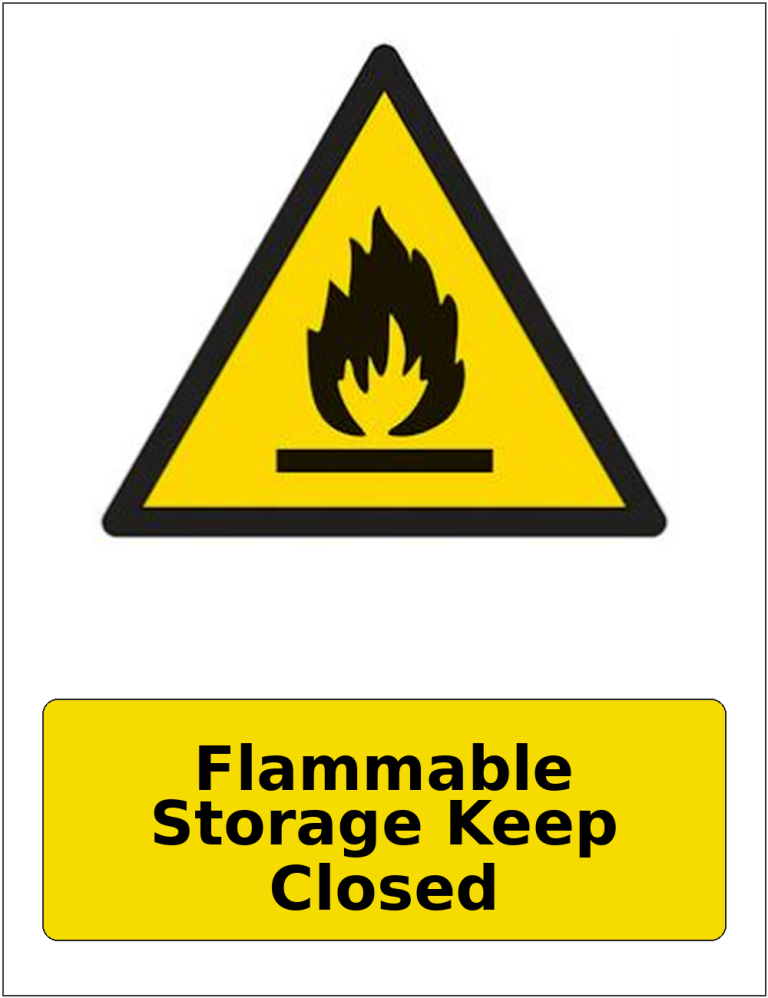 Flammable Storage Keep Closed portrait flammable warning sticker