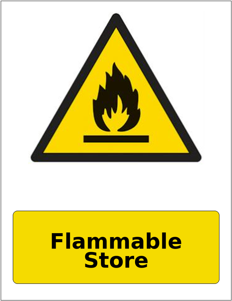 Flammable Store portrait flammable warning sticker
