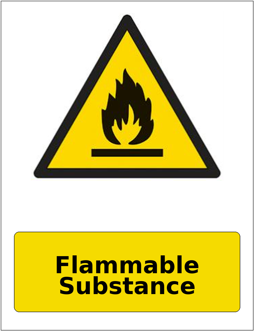 Flammable Substance portrait flammable warning sticker