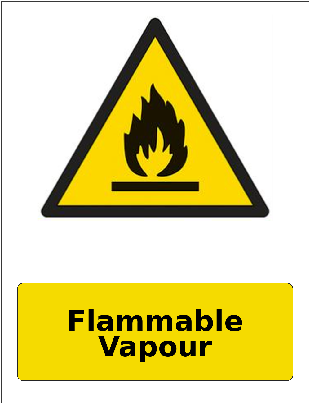 Flammable Vapour portrait flammable warning sticker