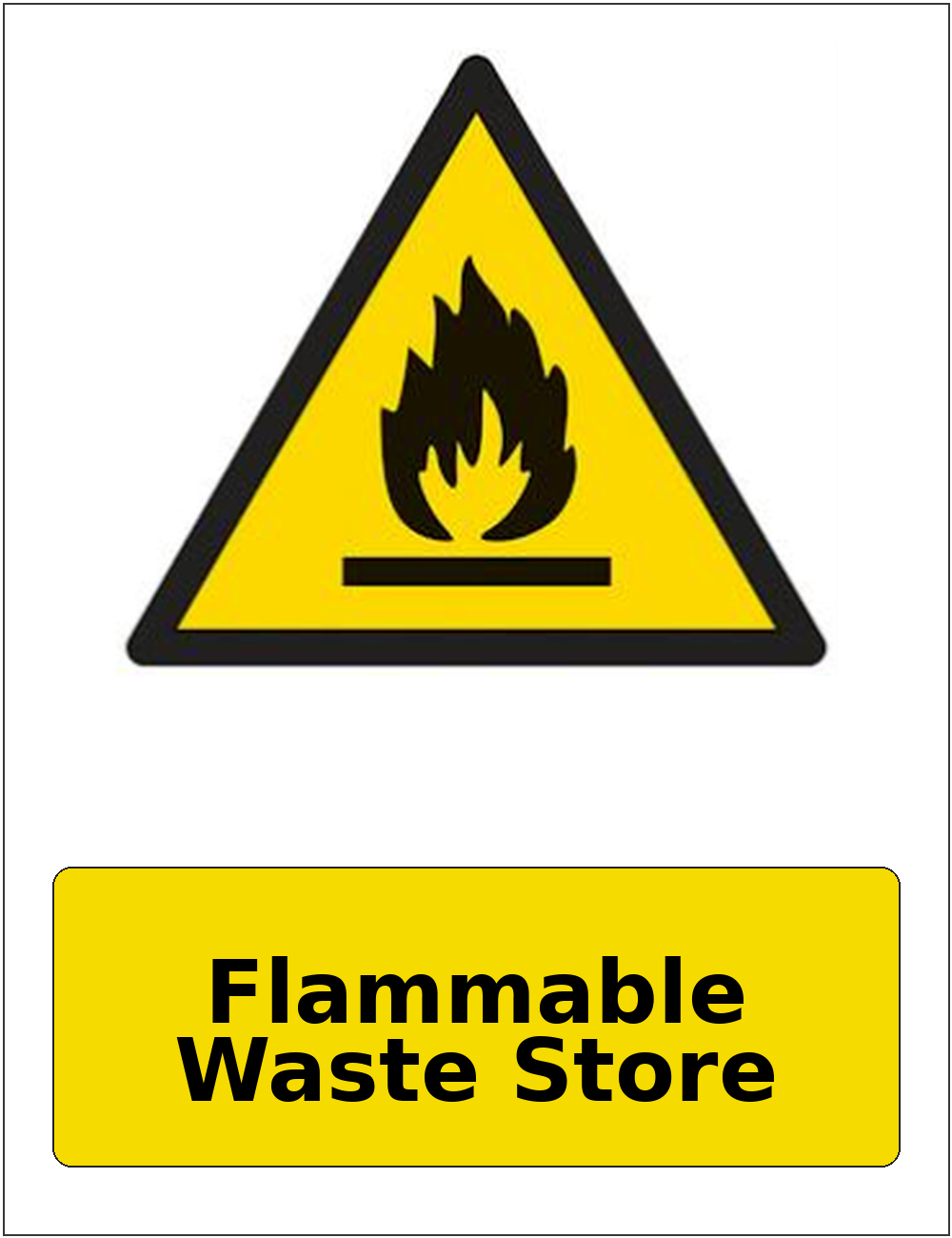 Flammable Waste Store portrait flammable warning sticker