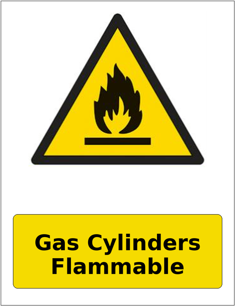 Gas Cylinders Flammable portrait flammable warning sticker