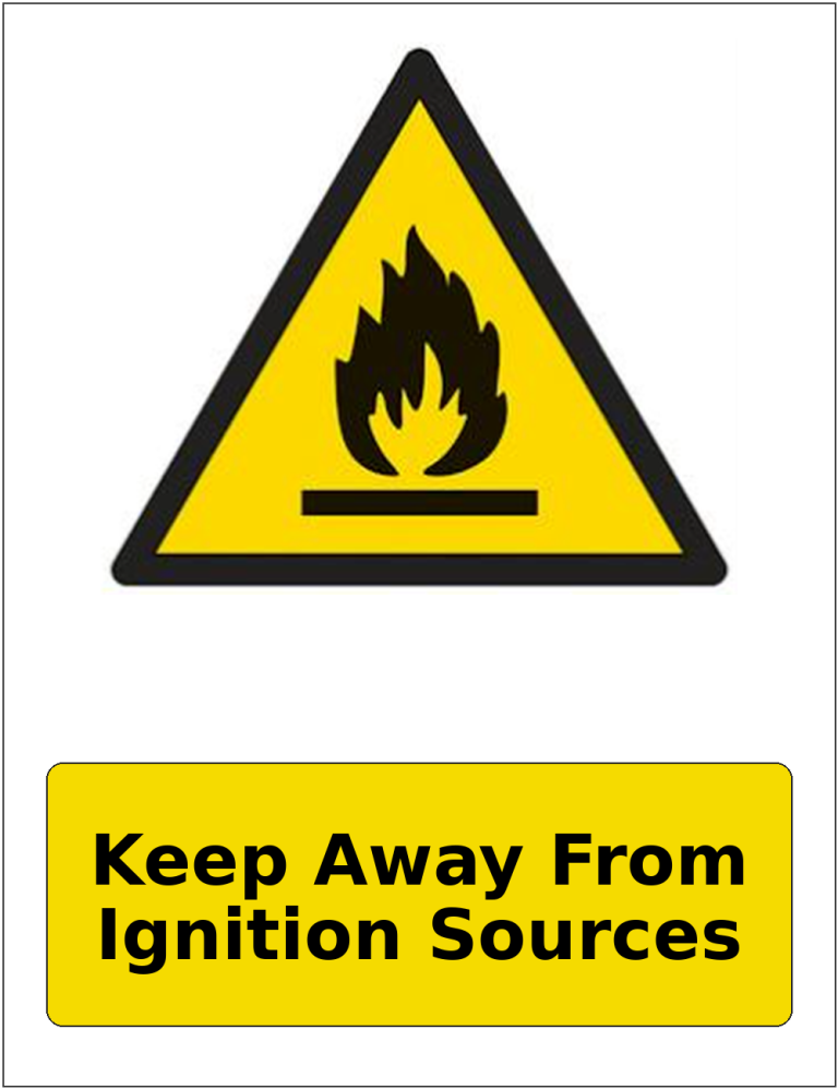 Keep Away From Ignition Sources portrait flammable warning sticker