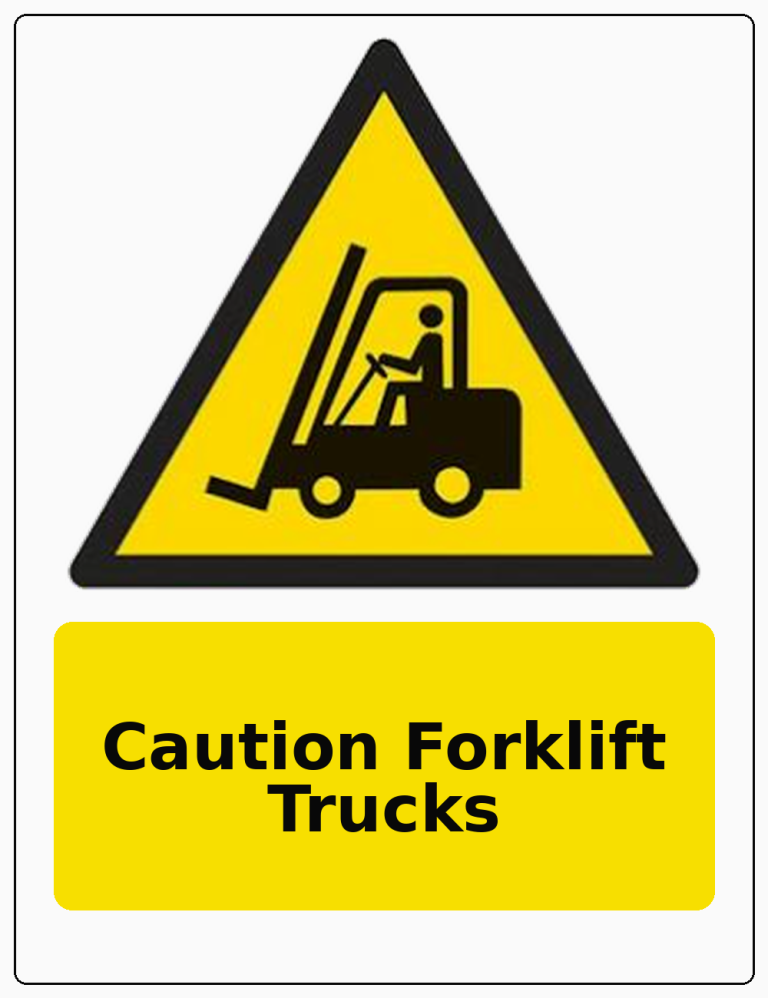 Caution Forklift Trucks portrait forklift warning sticker