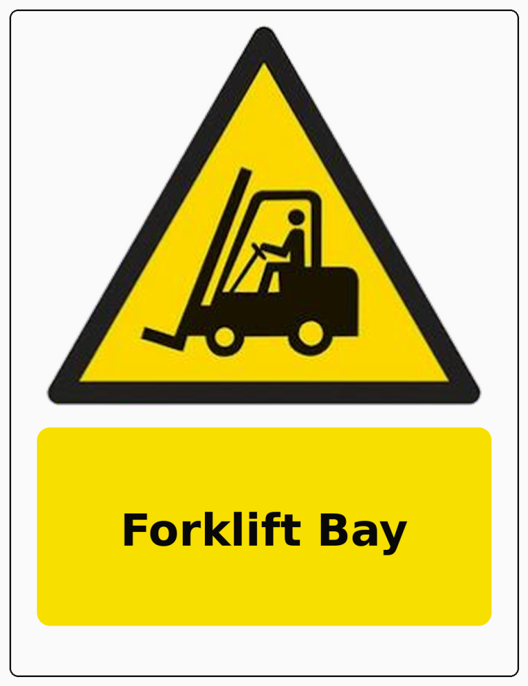 Forklift Bay portrait forklift warning sticker