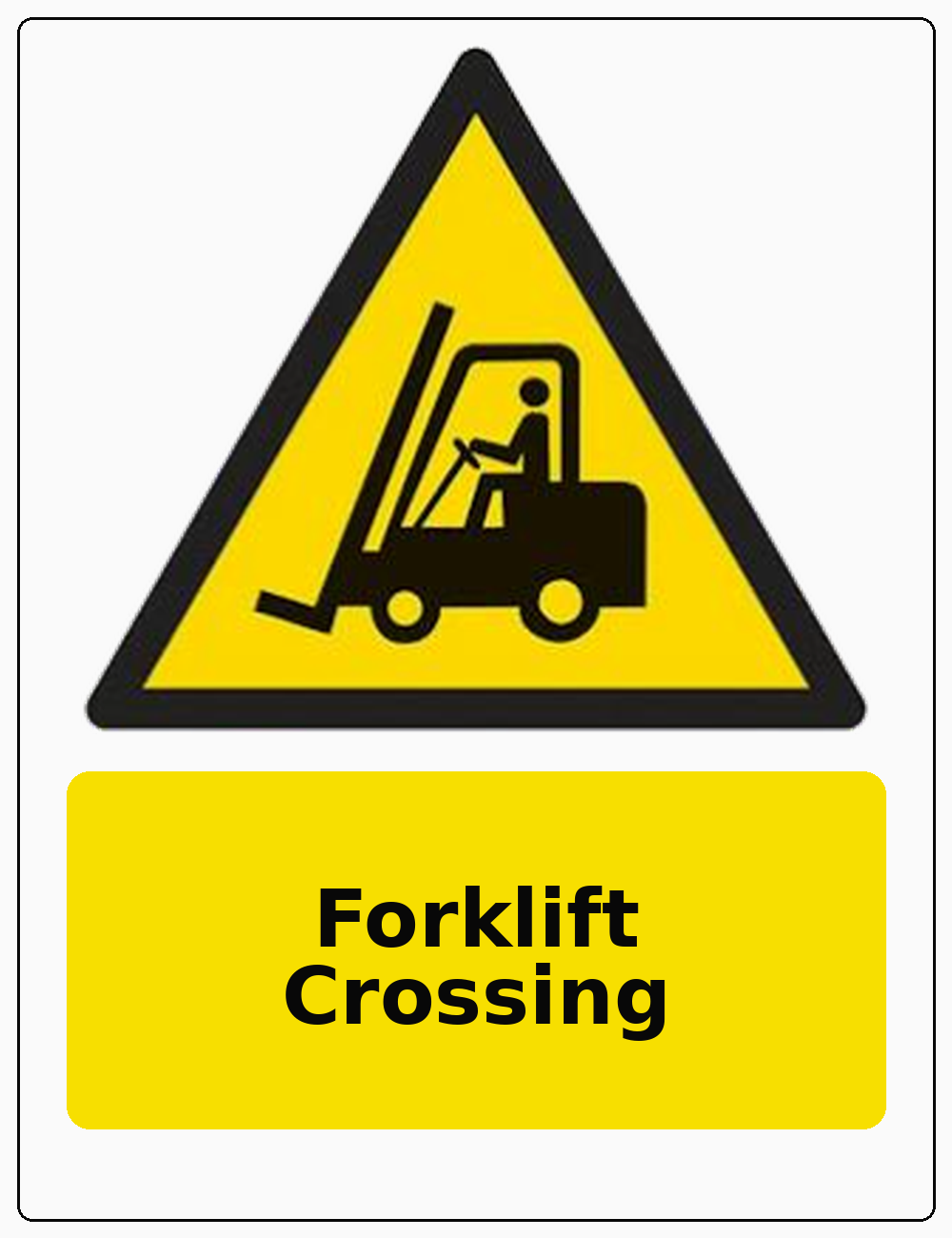 Forklift Crossing portrait forklift warning sticker