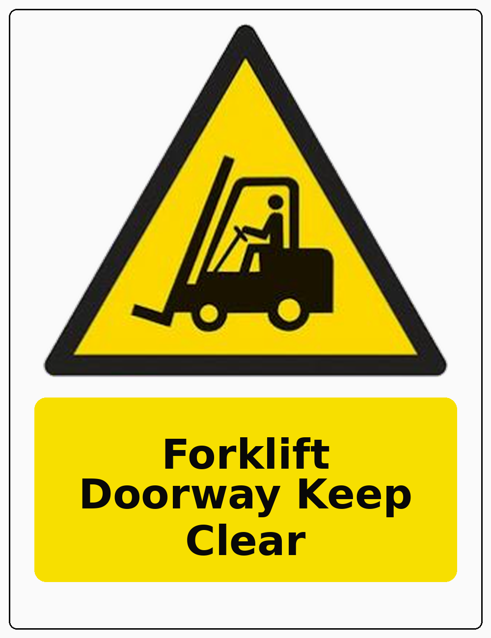 Forklift Doorway Keep Clear portrait forklift warning sticker