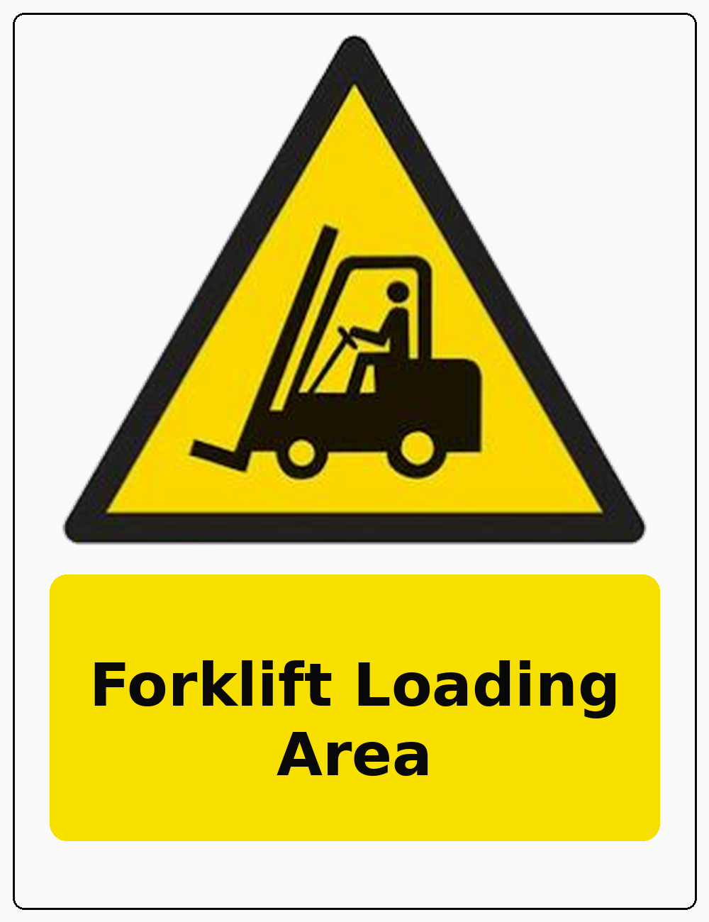 Forklift Loading Area portrait forklift warning sticker