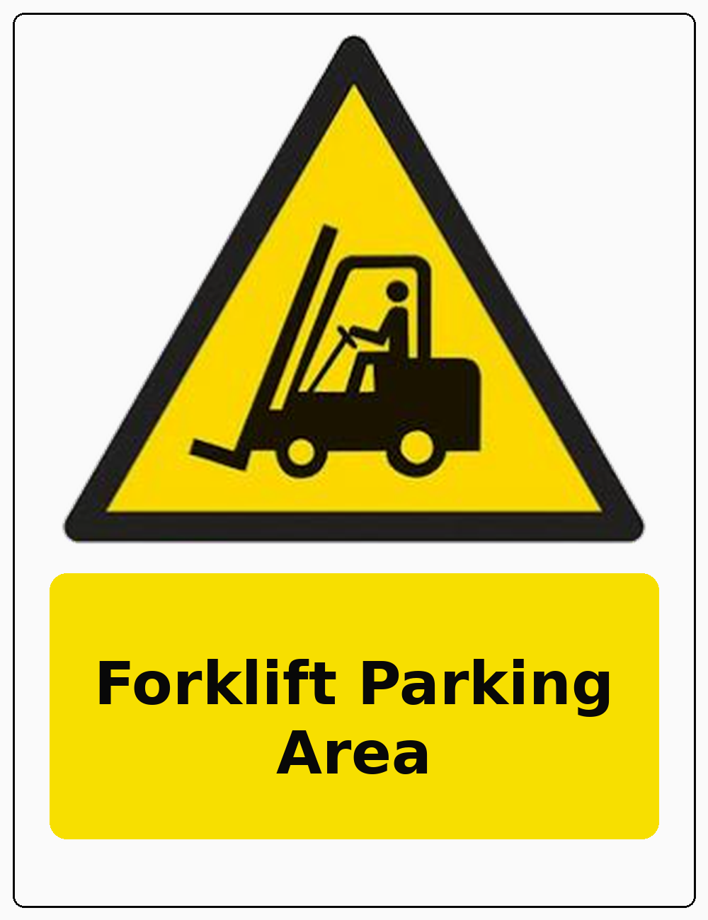Forklift Parking Area portrait forklift warning sticker