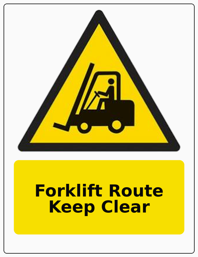 Forklift Route Keep Clear portrait forklift warning sticker