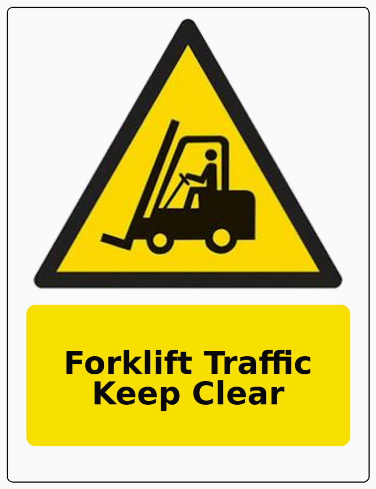 Forklift Traffic Keep Clear portrait forklift warning sticker