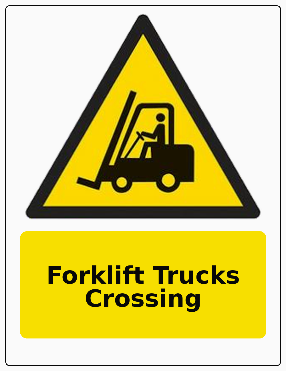 Forklift Trucks Crossing portrait forklift warning sticker