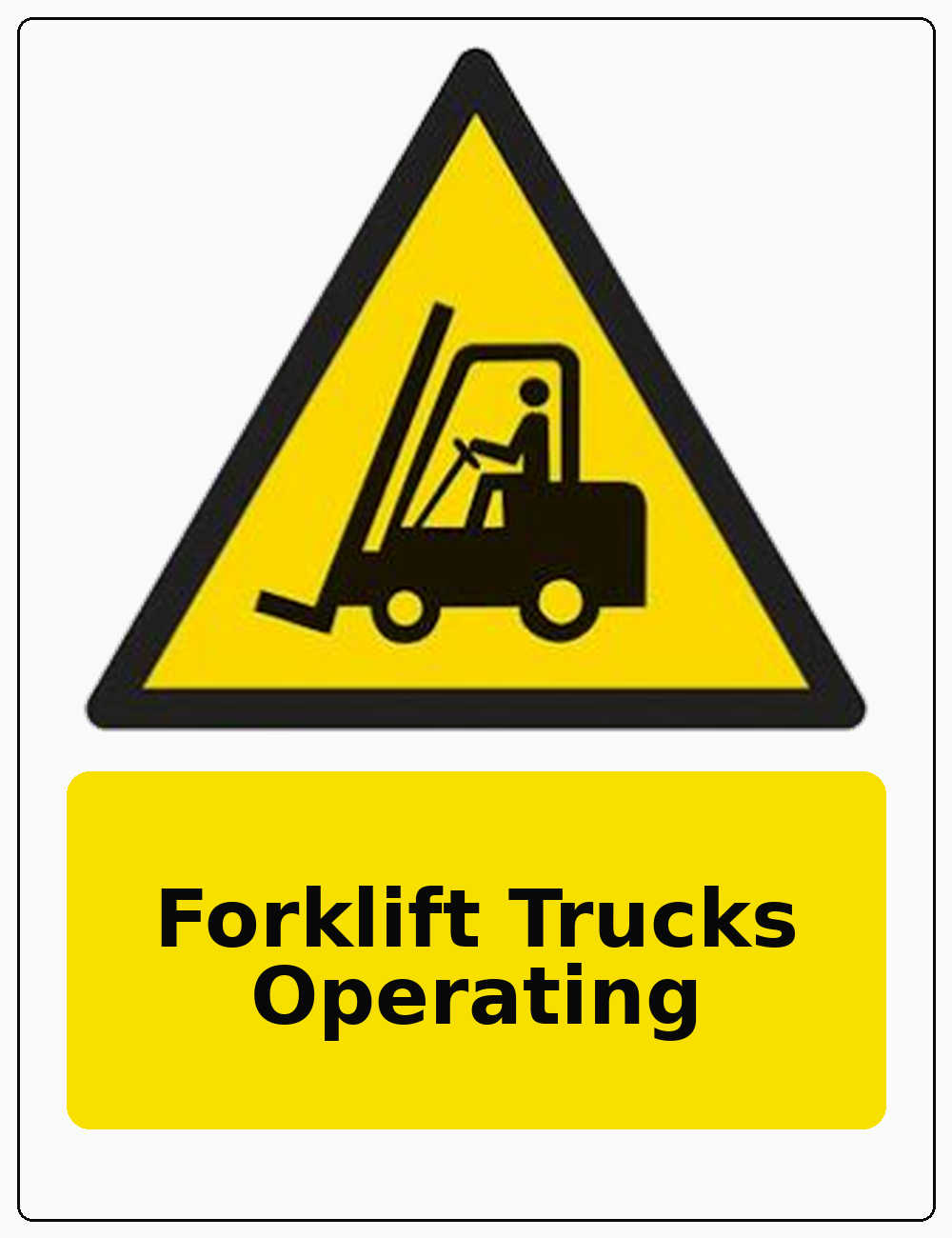 Forklift Trucks Operating portrait forklift warning sticker