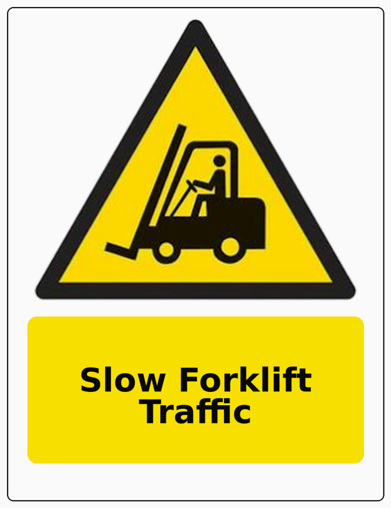 Slow Forklift Traffic portrait forklift warning sticker