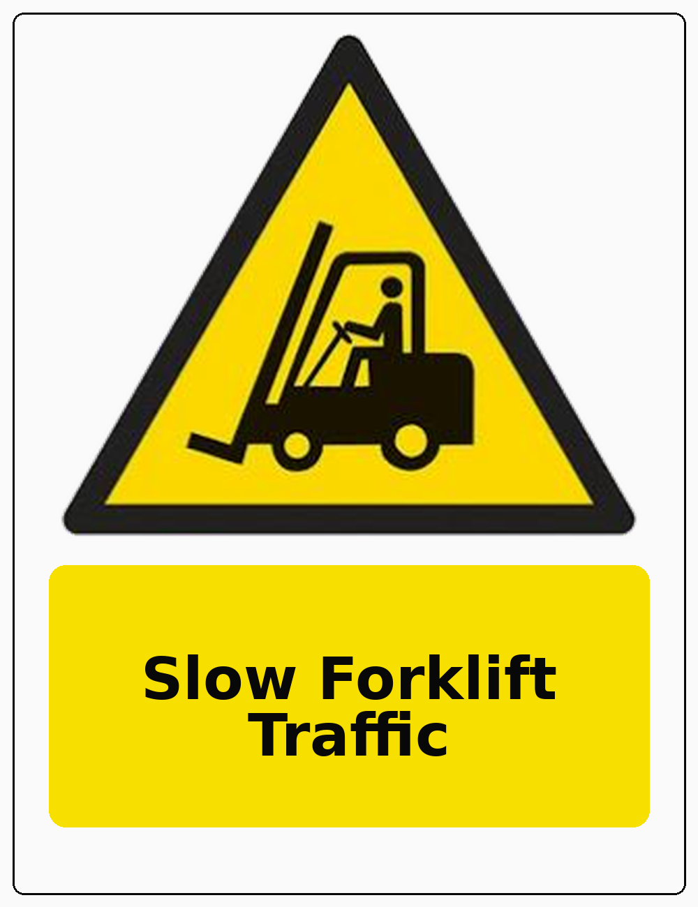Slow Forklift Traffic portrait forklift warning sticker