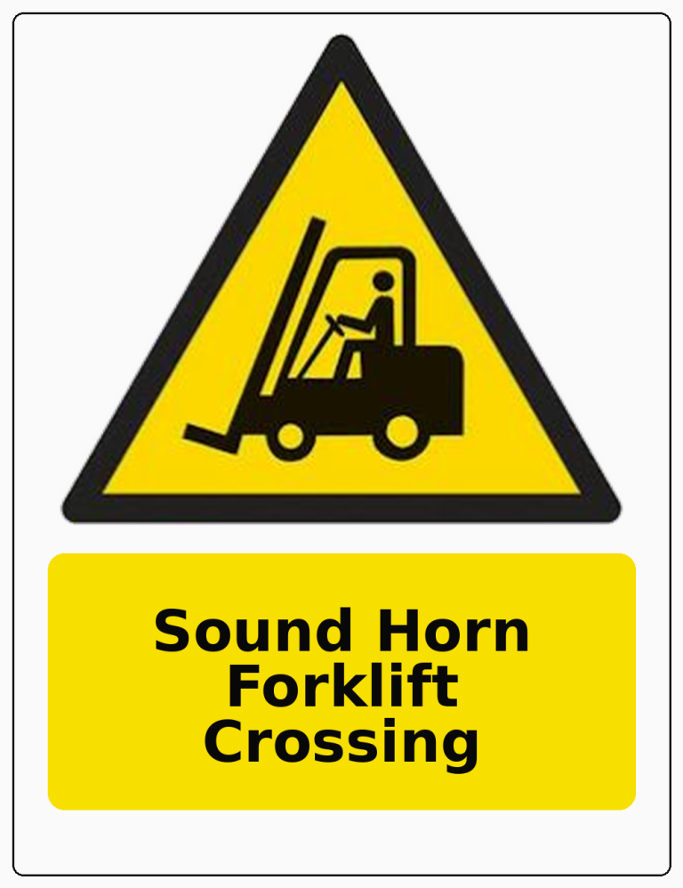 Sound Horn Forklift Crossing portrait forklift warning sticker