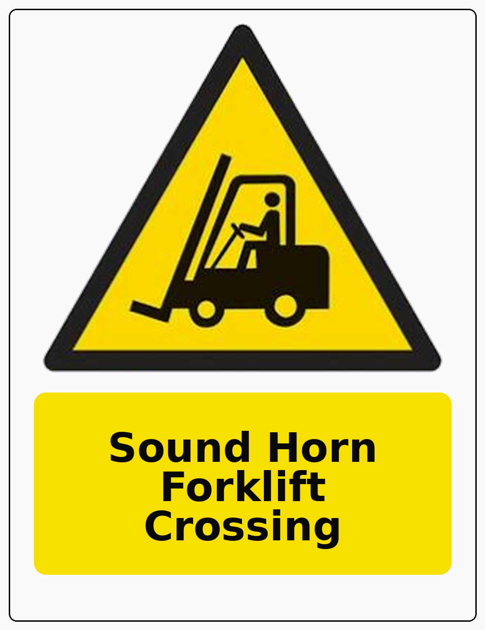Sound Horn Forklift Crossing portrait forklift warning sticker