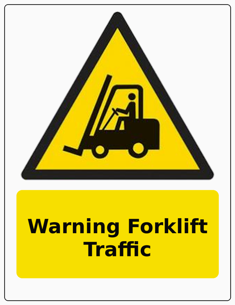 Warning Forklift Traffic portrait forklift warning sticker
