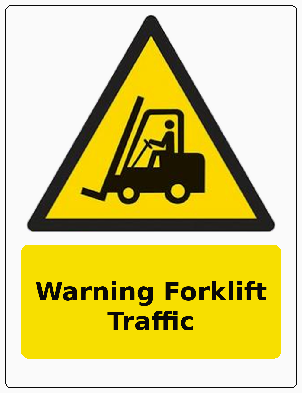 Warning Forklift Traffic portrait forklift warning sticker