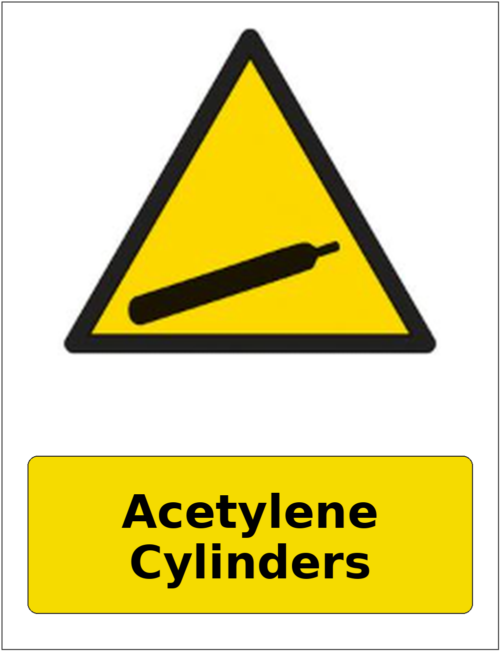 Acetylene Cylinders portrait gas-cylinder warning sticker